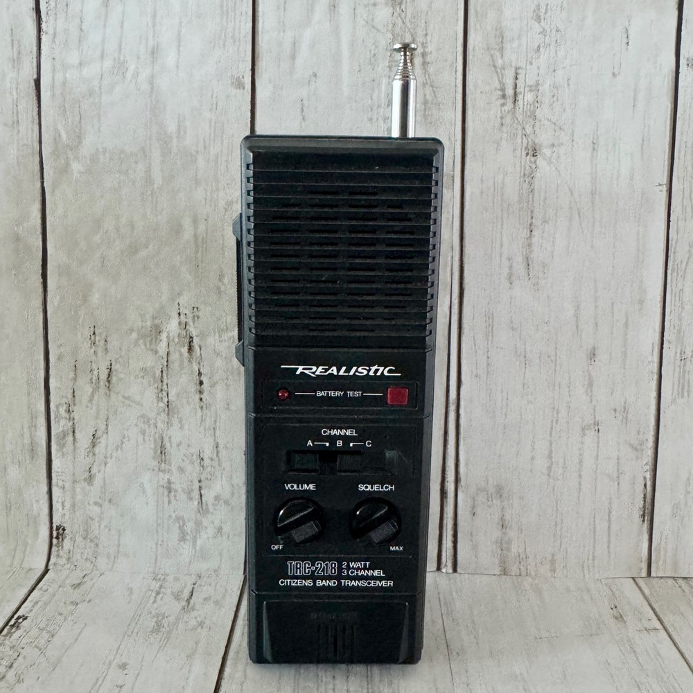 Realistic TRC-218 3 Channel CB Transceiver 2 Watt Handheld Radio Black WORKS